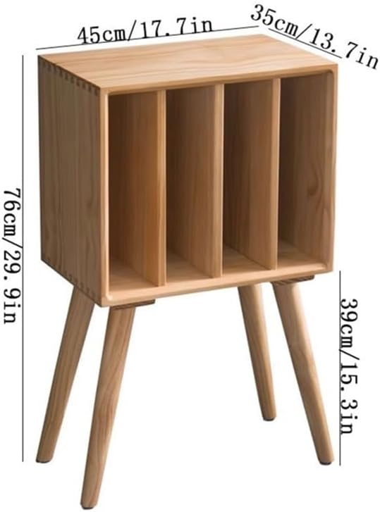Cd Rack Vinyl Record Storage Cabinet Wooden Albums Cds Exhibit Stand for Living Room Bedroom,
