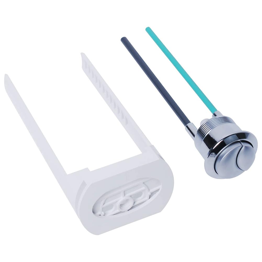 Botón de inodoro cromado de doble descarga, placa trasera de repuesto y botones de descarga dobles compatibles con Geberit Impuls 250 para inodoro estándar ideal