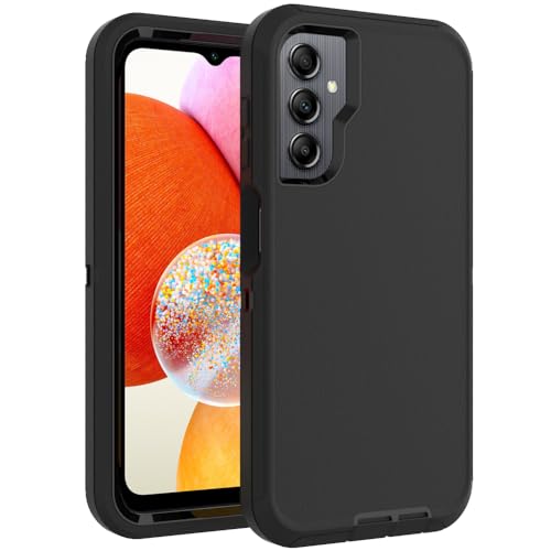 Image of Case for Galaxy A14, Heavy-Duty Tough Rugged Shockproof Drop Protective Cover Cases for Samsung Galaxy A14, Black