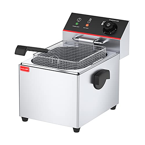 Freidora, Con control de temperatura, cesta y tapa, ideal for restaurantes y uso doméstico.(8L)