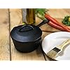 Bayou Classic 7441 1-qt Covered Cast Iron Sauce Pot Features Self Basting Lid Perfect For Small Portions Reducing Sauces Simmering Soups or Boiling an Egg