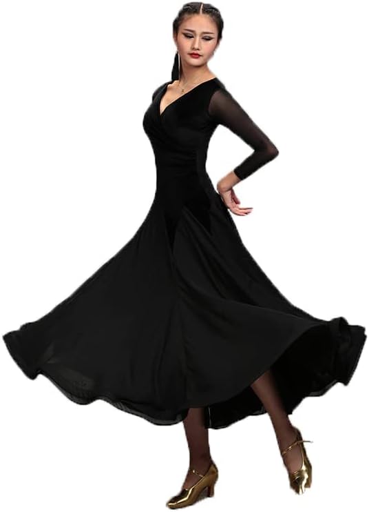 Ballroom Dance Dresses Women's Velvet Waltz Tango Competitive Dance Costumes Foxtrot Modern Flamenco Dancing Outfit