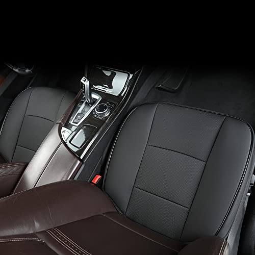 Image of 1Piece Car Seat Cover PU Leather Front Car Seat Protector Driver Seat Cover Wrapping Edge Seat Bottom Cover for Four Seasons (53x52 cm) (black-a)