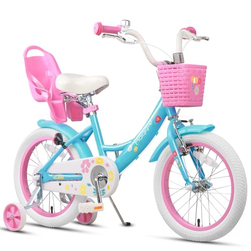 Glerc Maggie 子供用自転車 女の子用 キッズバイク 幼児小学低学年乗り練習 花柄 かご付き ぬいぐるみ座席付き vブレーキ 14/16/20インチ多色展開