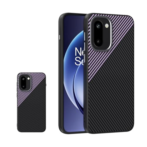 Coque OnePlus Ace 6T anti-choc en TPU effet fibre de carbone violette
