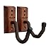 USA Made Hardwood Horizontal Gun Rack Hanger Rifle Shotgun Bow Rack Hooks (Pair) - Black Walnut