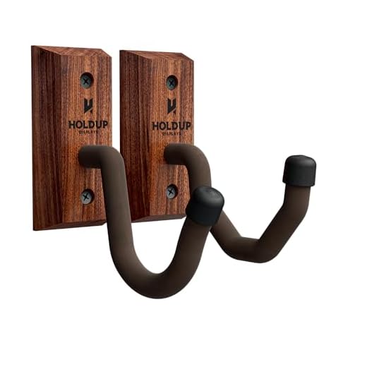 USA Made Hardwood Horizontal Gun Rack Hanger Rifle Shotgun Bow Rack Hooks (Pair) - Black Walnut