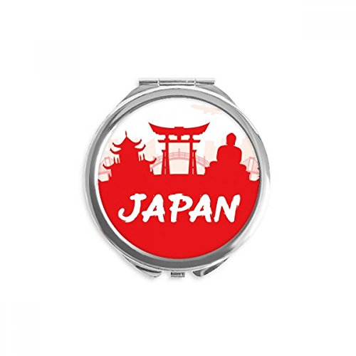 Miroir rond silhouette Japon rouge, le compagnon de voyage idéal pour vos retouches beauté