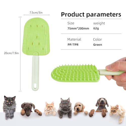 Image of Pet Ice Cream Massage Comb, Cat Double-Sided Grooming Brush, Cat Tongue Brush for Cats Grooming Easily Removes Fur Reducing Hairballs (Green)