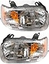 Evan-Fischer Headlight Set Compatible with 2001-2004 Ford Escape Left Driver and Right Passenger Side Halogen With bulb(s)