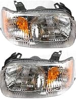 Evan-Fischer Headlight Set Compatible with 2001-2004 Ford Escape Left Driver and Right Passenger Side Halogen With bulb(s)