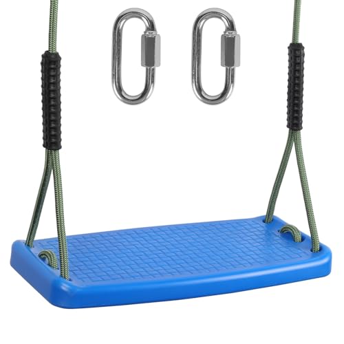 Image of Plastic Swing Set Heavy Duty Replacement for Kids with Adjustable Rope Non-Slip Tree Swing Swing Seat Accessories Indoor Outdoor Backyard Playground, Blue