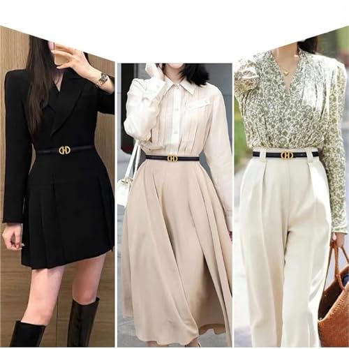 Women Leather Thin Belt Decorative Suit Summer Dress Belt3