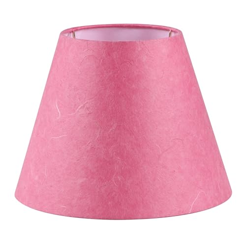 Aspen Creative 56043, Empire Uno Lamp Shade in Rose Red Parchment Wrinkled Paper, 5" Top x 9" Bottom x 7" Slant Height, Slip 33mm