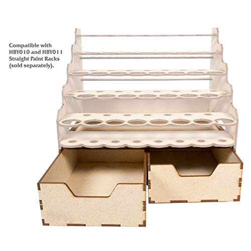 Image of The Broken Token Modular Paint Rack - Double Straight Drawer Organizer for Paint Bottles, Pots, and Brushes - Expands Storage, Elevates Racks - Customize Your Pieces with Easy Organization & Access