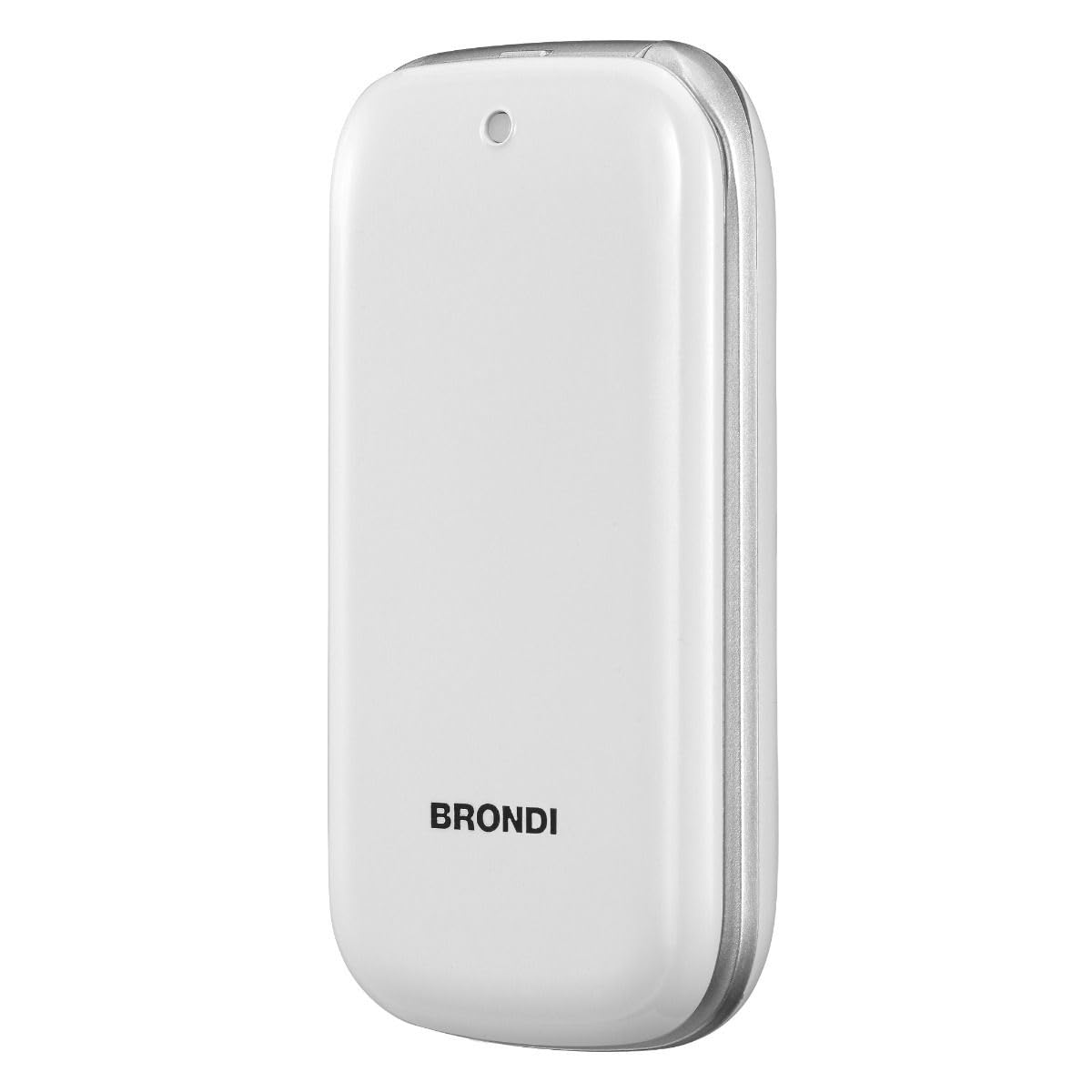 Brondi Stone+ - Cellulare con apertura a conchiglia e flip attivo, Dual Sim, Display 2.4 pollici, Bianco