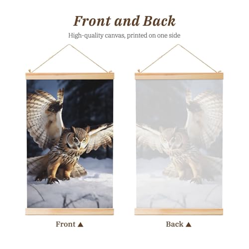Poster à suspendre en bois hibou pour mur vide