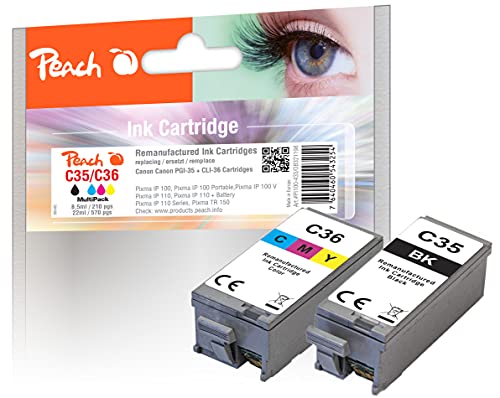 Peach PI100-433 Cartouche d'encre 2 pièce(s) Compatible Noir, Cyan, Magenta, Jaune