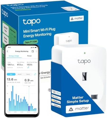 Tapo P110M Smart Plug, WiFi Plug, Energy Monitoring, Electricity ...