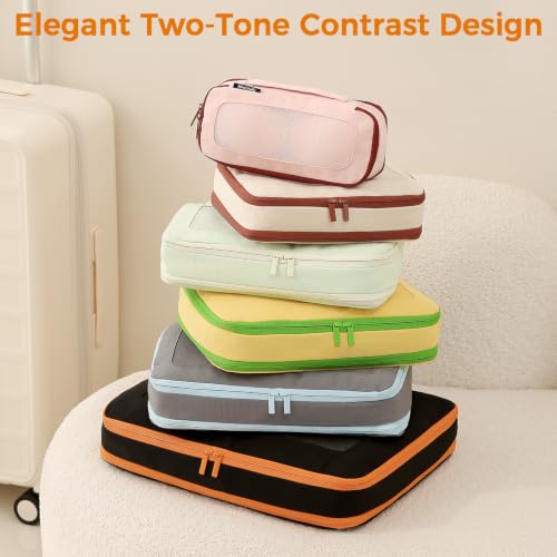 Image of BAGAIL Compression Packing Cubes for Travel Essentials, 6 Set-Yellow