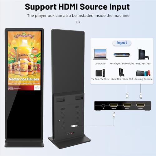 Image of JIYANG 32.5 Inch Indoor Touchscreen Digital Signage Displays Digital Interactive Kiosks LCD Totem Monitor with WiFi /USB Input Auto Media Player Android System