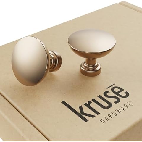Kruse Hardware 30744 - (10-Pack) Bradford Door and Drawer Knob - 1-3/16in Diameter, Champagne Bronze Cover