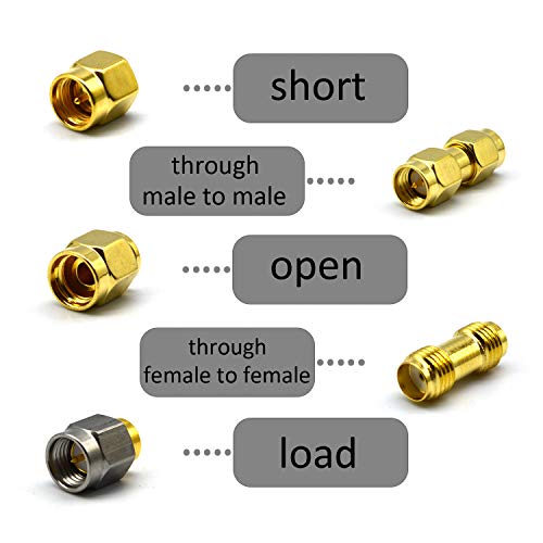 Image of AURSINC SMA Calibration Kit for NanoVNA H H4 F V2 V3 Mini1300 PS100 Vector Network Analyzer Antenna Analyzer | Calibrate RF Coaxial Test Connector Short /Load /Open /Thru Type 5 pcs /Set
