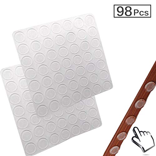 Clear Glass Table Top Bumper Large Bumpers Pads 98PCS 3/5” Non Slip Adhesive