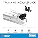 RETRUE Trailer Tongue Coupler Lock, Trailer Hitch Lock, Dia 1/4 Inch, 3/4 Inch Span for Tow Boat RV Truck Car's Coupler, Black and Silver