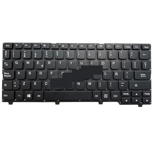 Ideapad 100S-11IBY �p��X�y�C����m�[�g�p�\�R���p �C�^���A�� US �X�y�C����L�[�{�[�h Teclado �z���C�g�L�[�L���b�v �o�b�N���C�g�Ȃ� 5CB0K48392(Spanish black)