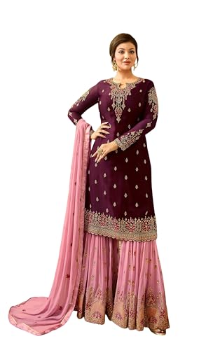 Indian/Pakistani Eid Ramzan Party Wear Wedding Wear Sharara Style Salwar Suit for Women