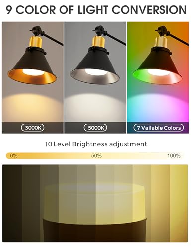 Image of DORESshop Battery Operated Wall Sconce, Dimmable and Adjustable Color Temperature Wireless Wall Sconces Set of Two with Remote Control, Swing Arm Wall Sconce for Bedroom Bedside Hallway Kitchen