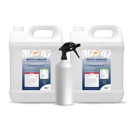 FILO High-Strength White Vinegar 2x 5L with Trigger Spray bottle 1L | 20% Cleaning Vinegar | Extra-Strong Multi-Purpose Cleaner | Industrial and Household Use.