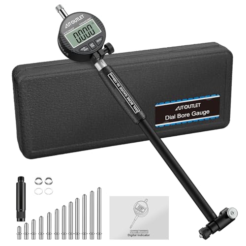 AUTOUTLET Bohrungslehre Messuhr Set 50-160mm, Digitales Bohrungsmessgerät Innenmessgerät Hohe Präzision 0,01mm Innendurchmesser Messuhren mit 12 Sonden & Box, Dial Bore Gauge Industriemesswerkzeug