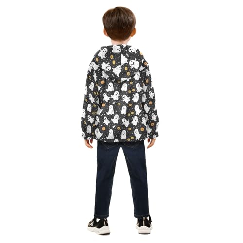 CHIFIGNO Skull Black Fleece Toddler Jacket Fleece Jacket Sweatshirt Toddler Fall Jacket Boy Winter Coat 3-10Y4