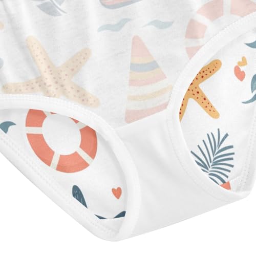 ZZKKO Summer Sea Star Girls Underwear Toddler Panties for Girls Comfort Brief Size 2-8T4