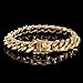 18K gold men's fashionable Cuban dragon head buckle 12mm wide bracelet, hip-hop trendy charm, men's tennis bracelet gift (18K Gold, 8.5 IN)