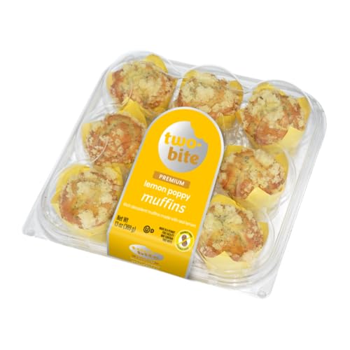 two-bite Lemon Poppy Muffins, Frozen, 9ct