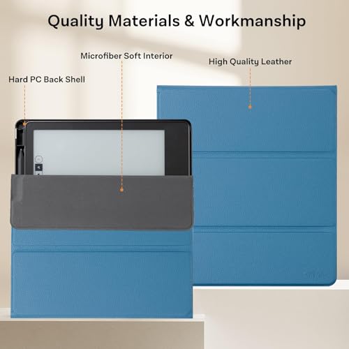 Image of CoBak Stand Case for Kindle Scribe - Premium Folio Leather Cover with Pen Holder, Auto Sleep /Wake - Compatible with 10.2 Inch Kindle Scribe (2022 /2024 Release)
