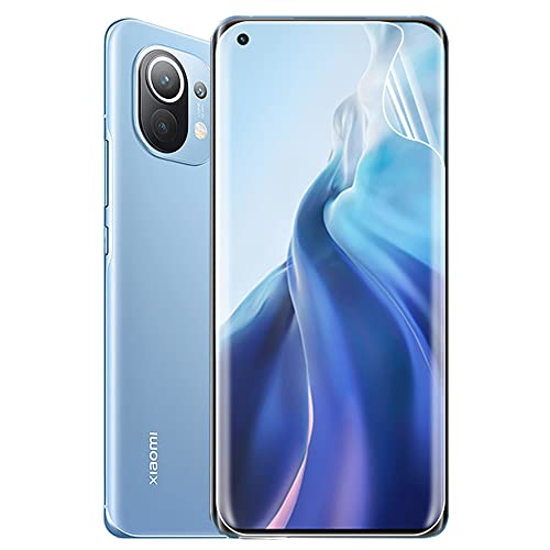 CUFEREDU 2 uds Protector de Pantalla Flexible para Xiaomi Mi 11 / Mi11 Pro/Mi 11 Ultra 6.81' 3D Película de Hidrogel Transparente de TPU Huella Dactilar Desbloqueado NO Vidrio Templado