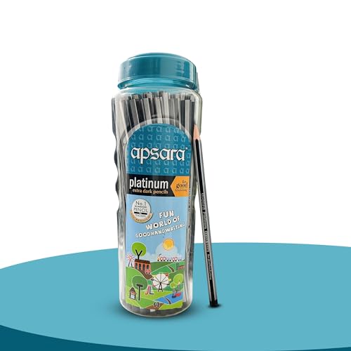 Image of Apsara Platinum Pencils - Extra Dark & Smooth Writing | Hexagonal Body for Strong Grip | Non-Toxic & Safe - Pack of 40 Pencils