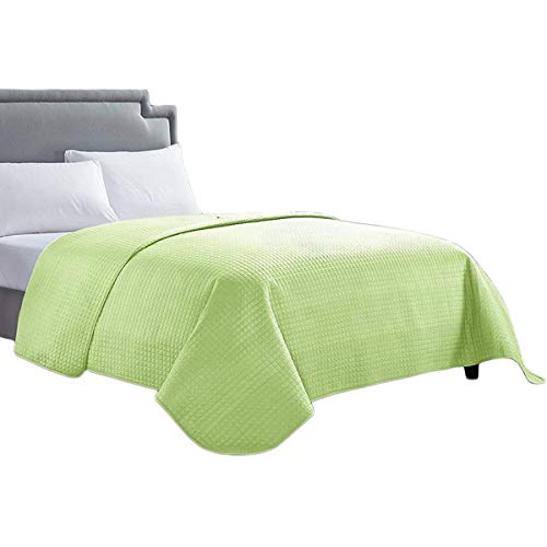 HollyHOME Solid Color Bed Quilt for Twin Size Bed Blanket, Lime Green HollyHOME Solid Color Bed Quilt for Twin Size Bed Blanket, Lime Green