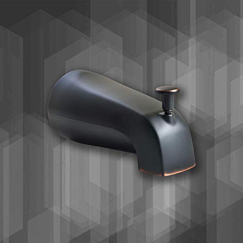 SENTO Slip On Oil Bronze Universal Bathroom Tub Spout with Diverter, Durable Heavy Duty Metal Bathtub Faucet with Shower Diverter - 4 Inches 1/2\" Copper Pipe, Oil-Rubbed Bronze