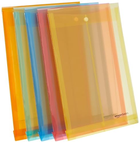 amazon basics 6 Pcs A4 Paper Document File Bag,Transparent Envelope Holder Storage Case, Snap Button Organizer, My Clear Plastic Bag (Multicolor) (B0CVL2T4L6) Amazon Price History, Amazon Price Tracker