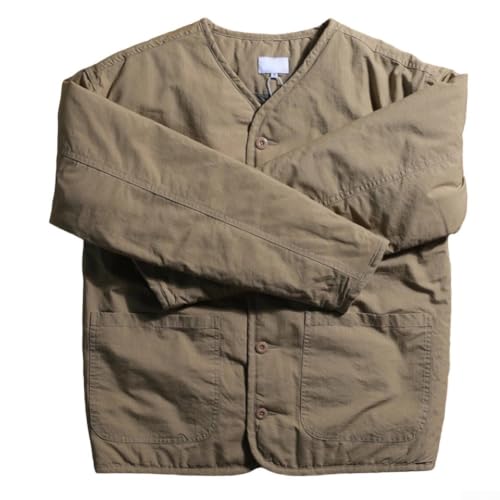 Veste de travail rétro pour homme en coton kaki taille L
