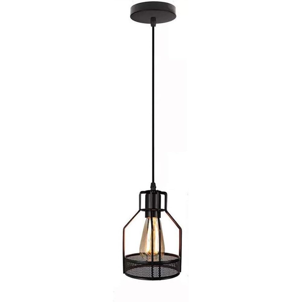 Candelabro vintage de hierro forjado para techos altos con cable regulable 8