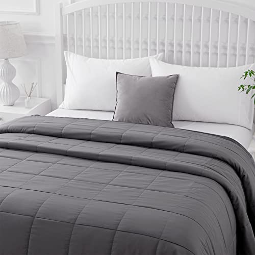 Comflive Down Alternative Blanket - Quilted King Size Blanket - Bed Blankets With Satin Trim - Lightweight Blanket For All Seasons 90"X108" (Charcoal, King/Cal King) #TOP5