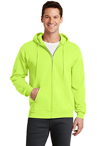 Port & Company - Core Fleece Full-Zip Hooded Sweatshirt L Neon Yellow