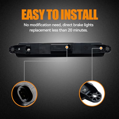 Image of Third 3rd Brake Light LED for 2005-2015 Nissan Armada, High Mount Rear Brake Lights Assembly for 2004-2010 Infiniti QX56, Waterproof Center Cab Lamp Stop Light, Red Lens