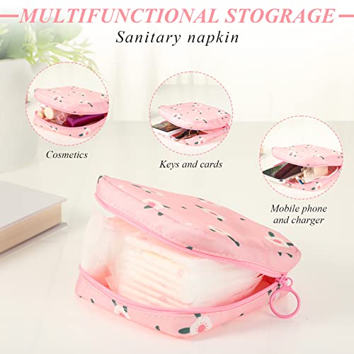 Image of 4 Pack Portable Sanitary Napkin Storage Bag Kit, Cute Schoolfeminine Period Pouch Tampons Menstrual Period-Bags Mini Pouch Pads-Bag First Period Gifts for Teen Girls /Young Girls